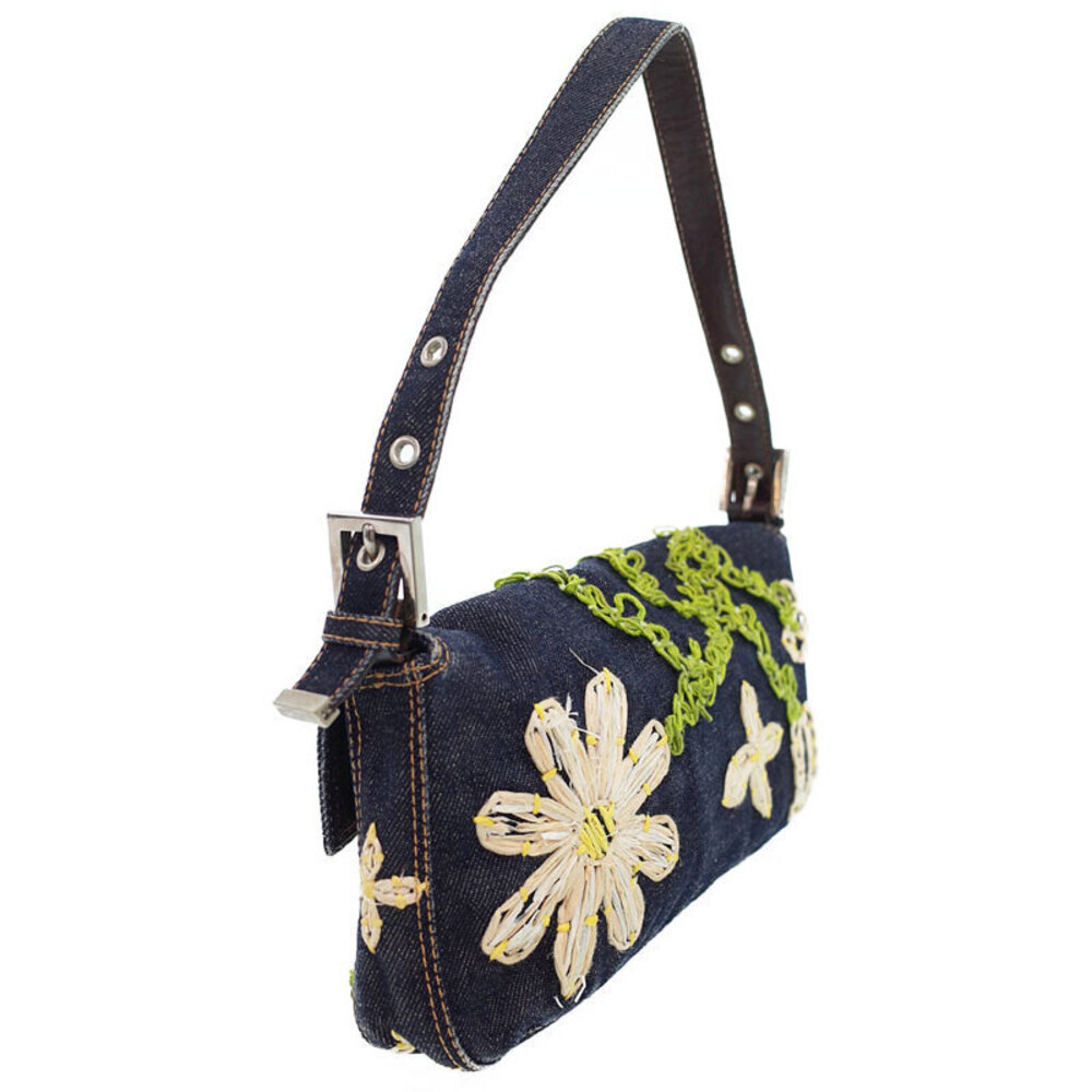 Fendi Semi Bag Flower Mamma Bucket Shoulder Denim